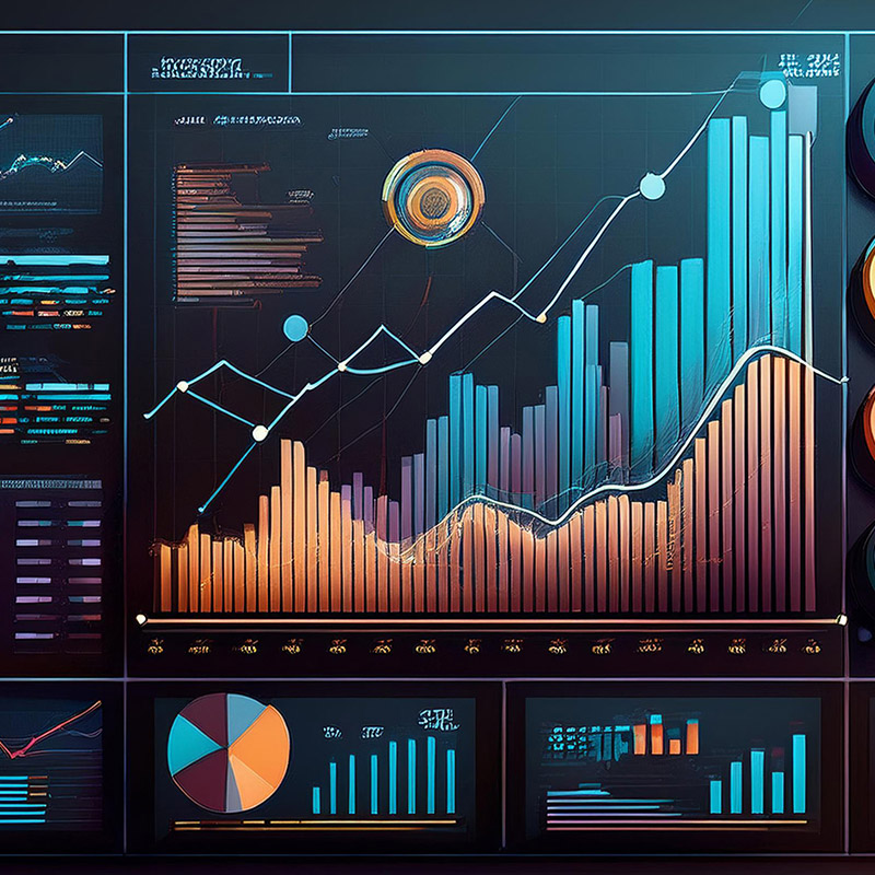 Home An abstract image of a Data Analytics Dashboard showing different data graphs