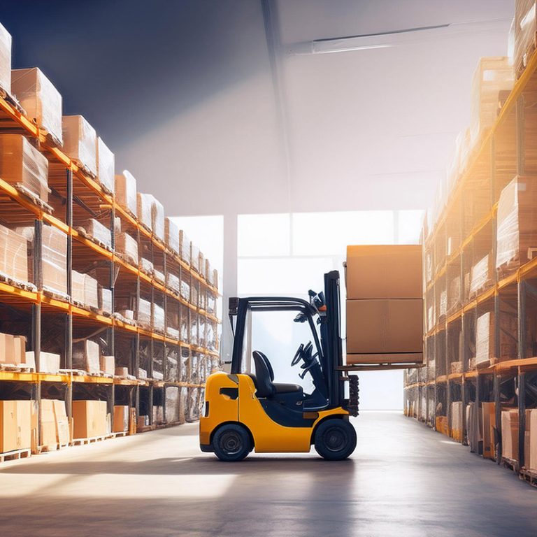 A Forklift in a warehouse representing EDI for Commerce