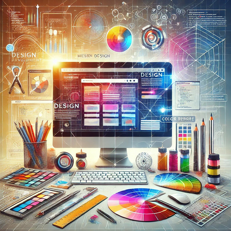 Home An abstract image representing web site design and development